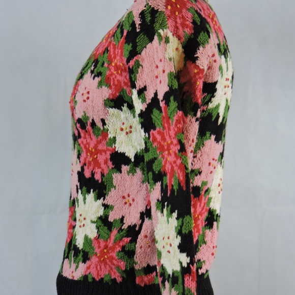 COUNTRYSIDE CLASSICS Poinsettia Hand Knit Sweater - Picture 5 of 8